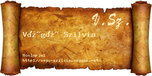 Vágó Szilvia névjegykártya