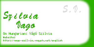 szilvia vago business card