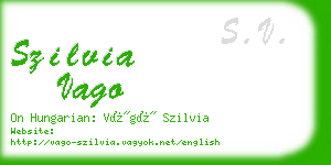 szilvia vago business card